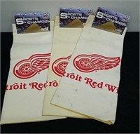 Three super absorbent Detroit Red Wings Chamois
