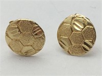 14k Gold Soccer Ball Earrings