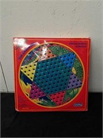 Looks unused Chinese checkers and checkers game