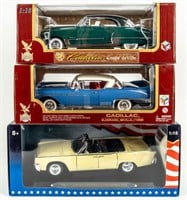 Lot of 3 Classic Luxury American 1:18 Die Cast Car