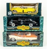 Lot of 3 Classic Ford / Mercury 1:18 Die Cast Cars