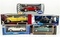 Lot of 5 Sports Car and Classic 1950s 1:18 Die Cas