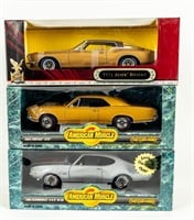Lot of 3 Classic Luxury / Muscle Car 1:18 Die Cast