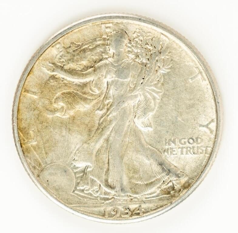 Coin 1934-D Walking Liberty Half Dollar-Ch AU