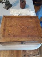 Antique Wooden Cash Box w/ Store Front Photo and