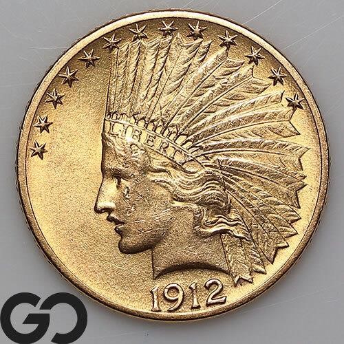 1912 $10 Gold Indian, Choice BU++ Bid: 1,700