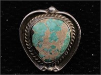 Sterling Indain Ring With Turquoise