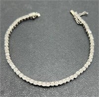 1ct diamond designer 925 silver bracelet