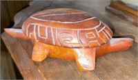 Vintage Wood Turtle Carved Box