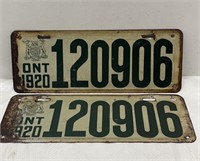 1920 Ontario 120906 Pair of Plates