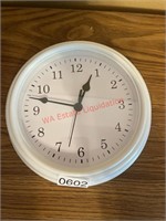 Small white wall clock - works (Back left