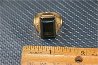 10 Kt Men's Gold Ring w/ Black Onyx 9.2 grams