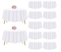 12 Pack White Round Tablecloth-120 Inch