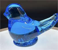 Blue Art Glass Bird (UV REACTIVE WITH 365)
