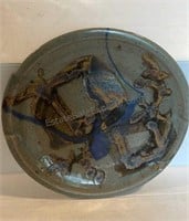 Stoneware Pottery Glazed Platter 15-1/2” Round