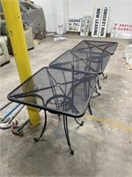 (3) Metal Outdoor Tables Lot
