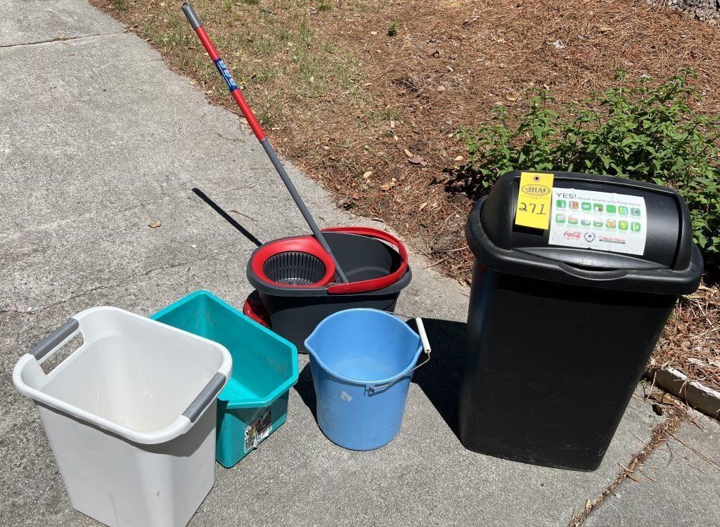Buckets, Mop & Trash Cans