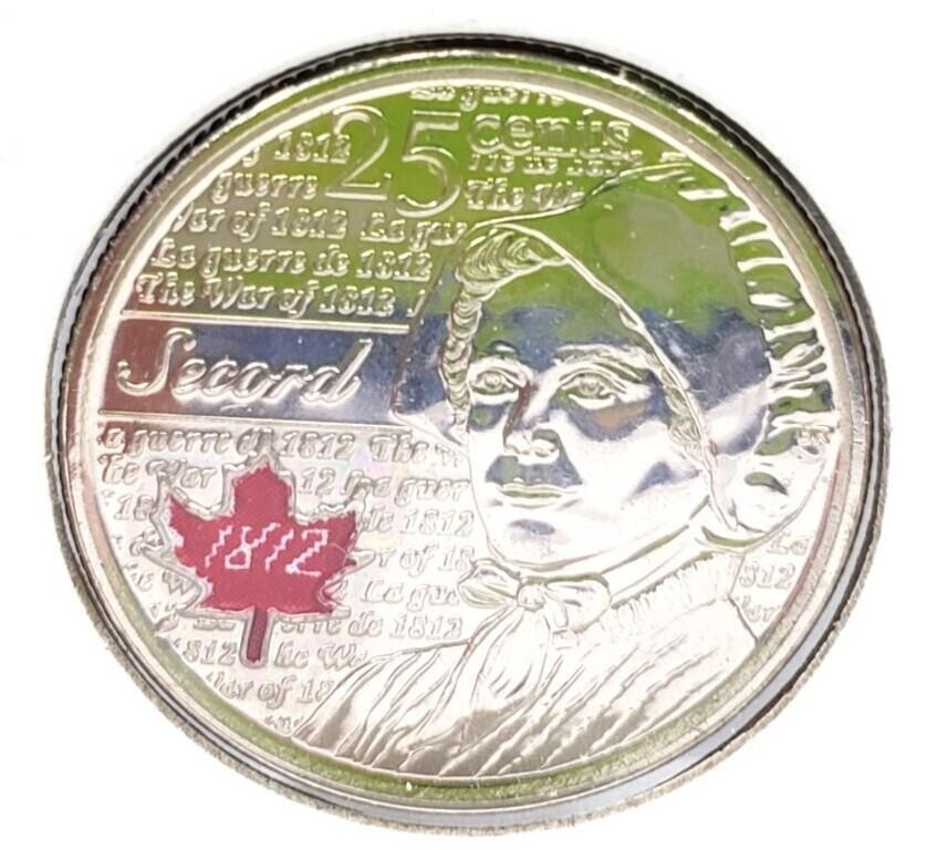 Canadian Quarter 25¢ Coin Color Laura Secord