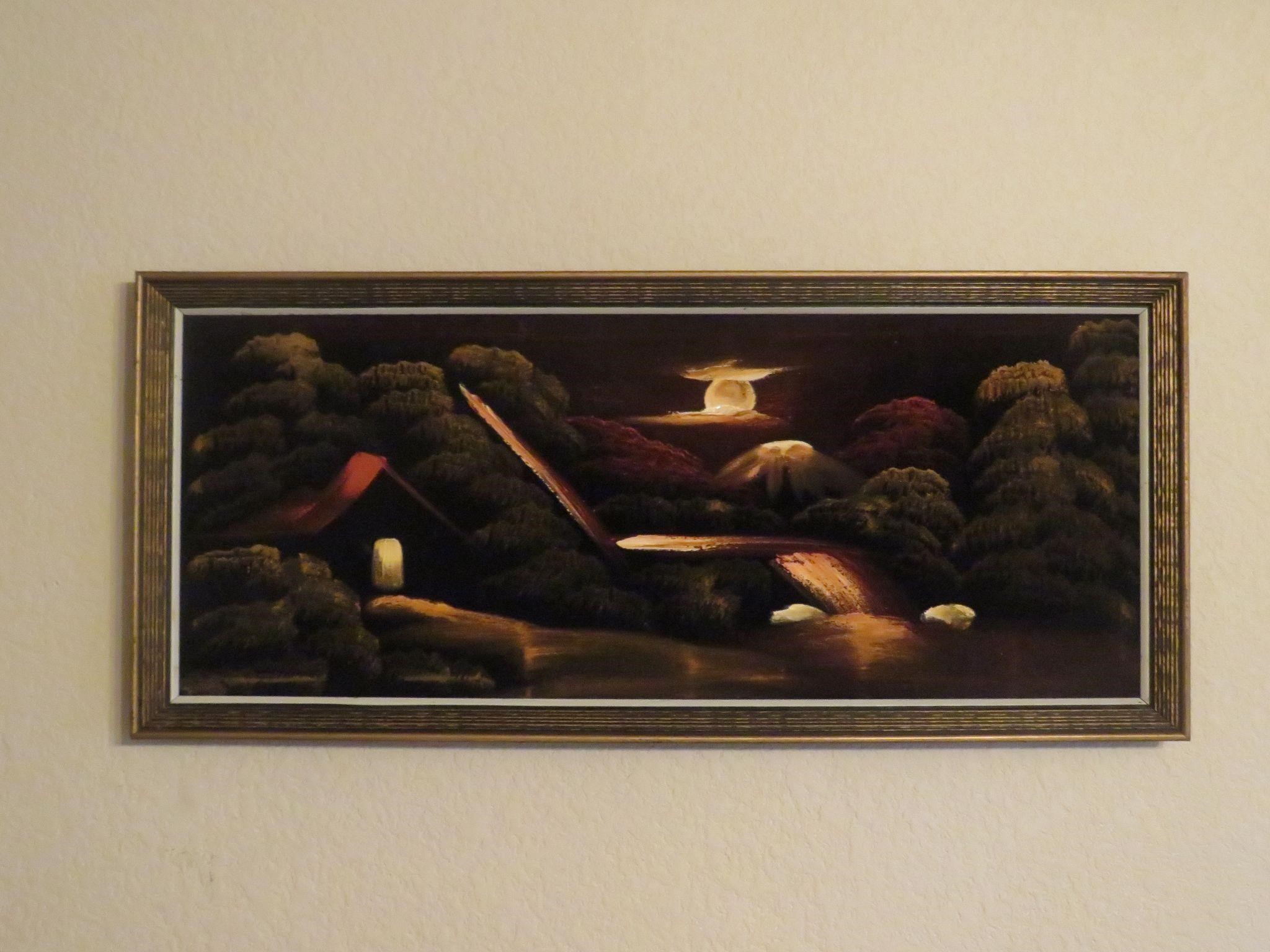 Felt Canvas Oil Painting from Mexico in 1977
