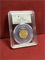 1904 US HALF GOLD EAGLE $5 LIBERTY CORONET AU