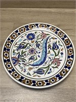 Rhodes Lindos Greek Hand Painted 11" Plate
