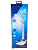 Tzumi 12.6 in. White Desk Lamp Wireless Charging