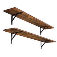 47.3Inch Wall Mounted Wooden Shelves, Set of 2