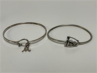 2 Sterling Bracelets Tweety Bird & M 12gr TW