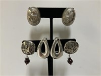3pr Sterling Silver Earrings 16gr TW