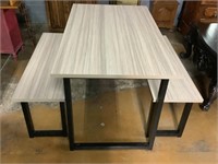 Dining Table W/2 Benches, 48in X 30in Top