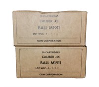 2 full boxes .45 cal. ammunition Ball M1911