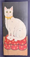 Cat Painted on Wooden Plank
