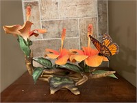 Boehm Porcelain Kama Pua Hibiscus Monach Butterfly