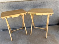 2 Wood TV Trays