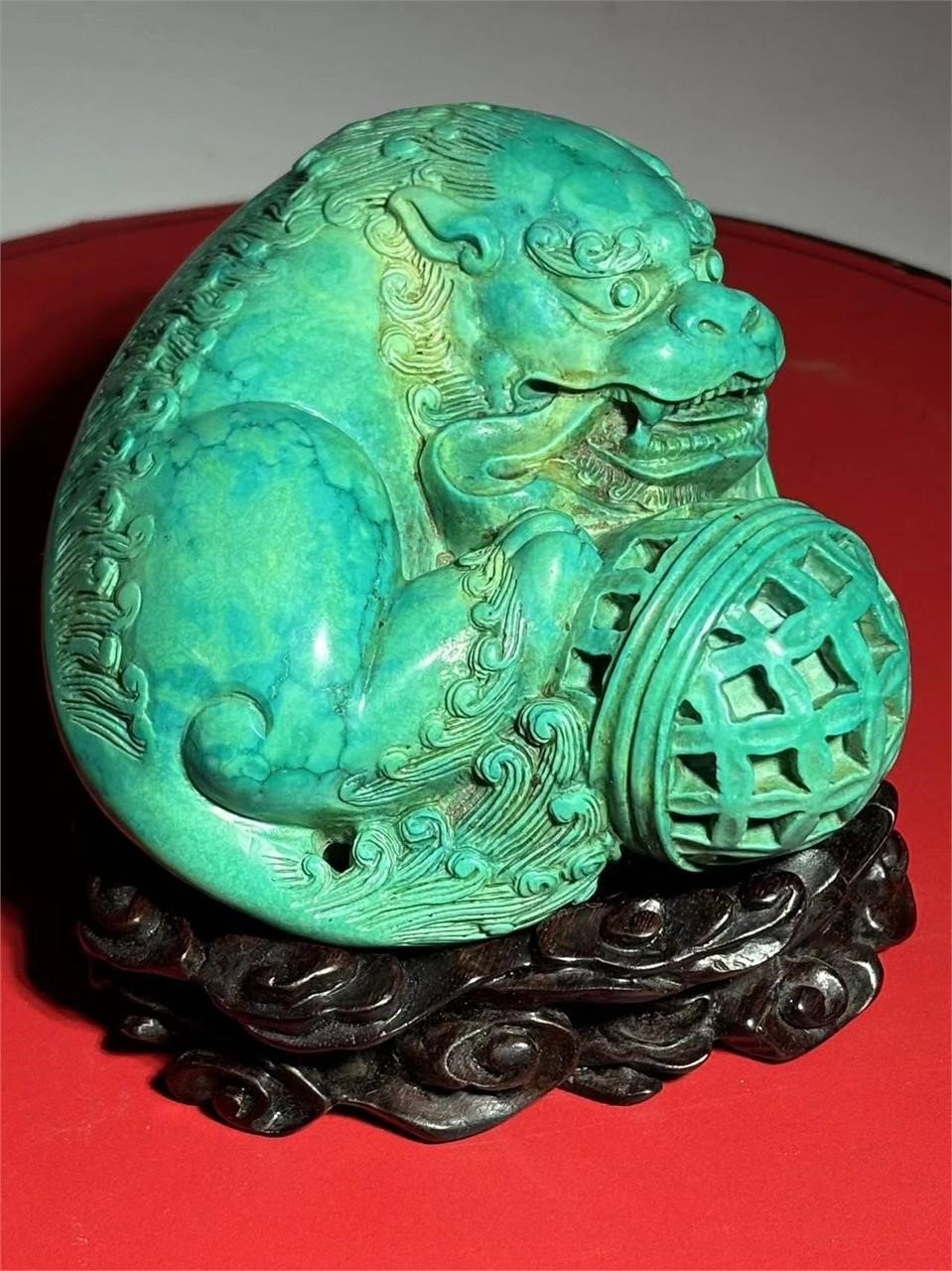 Turquoise dragon figurine