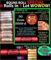 THIS AUCTION ONLY! BU Shotgun Lincoln 1c roll, 200