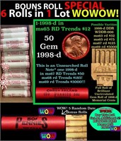 THIS AUCTION ONLY! BU Shotgun Lincoln 1c roll, 199