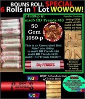 THIS AUCTION ONLY! BU Shotgun Lincoln 1c roll, 198