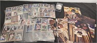 TRAY- ASSORTED BASEBALL CARDS, SIGNED BALL