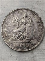 1894 SILVER PESO GUATEMALA .900