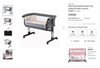 N3622  Mika Micky Portable Crib Grey Folding