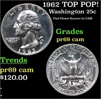 Proof 1962 Washington Quarter TOP POP! 25c Graded